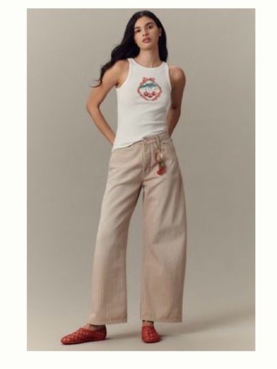 Pilcro Pants - Anthropologie Pilcro Kayden High-Rise Carpenter Barrel Jeans in light peach wash